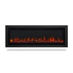 Real Flame 65-in Recessed/Wall Mounted Linear Infrared Electric Fireplace -electric fireplace Store Real Flame 5560E Built In Straight Silo