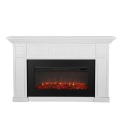 Alcott Electric Fireplace Mantel Package In White -electric fireplace Store Real Flame Alcott 4130E W Front View 5c1967b5 353b 4d3b 8b4e 478a0c406129