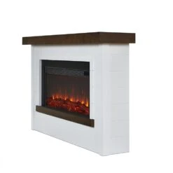 Bernice Infrared Electric Fireplace Mantel Package In White -electric fireplace Store Real Flame Bernice 4220E W Detail Side