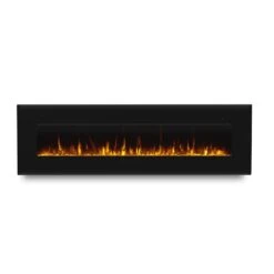 Corretto 72-In Wall Mount Electric Fireplace -electric fireplace Store Real Flame Corretto 72 in 1360E BK Glass Orange