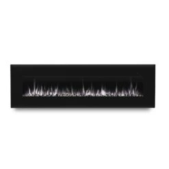 Corretto 72-In Wall Mount Electric Fireplace -electric fireplace Store Real Flame Corretto 72 in 1360E BK Rocks White