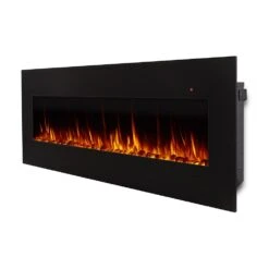 Corretto 72-In Wall Mount Electric Fireplace -electric fireplace Store Real Flame Corretto 72 in 1360E BK Side View