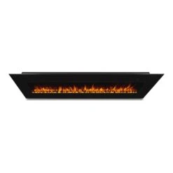 Corretto 72-In Wall Mount Electric Fireplace -electric fireplace Store Real Flame Corretto 72 in 1360E BK Top View