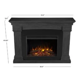 Deland Grand Electric Fireplace Mantel Package In Gray -electric fireplace Store Real Flame Deland Grand 8290E GRY Dimensions