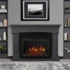 Deland Grand Electric Fireplace Mantel Package In Gray -electric fireplace Store Real Flame Deland Grand 8290E GRY Lifestyle 1