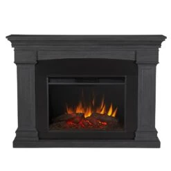 Deland Grand Electric Fireplace Mantel Package In Gray -electric fireplace Store Real Flame Deland Grand 8290E GRY Straight View