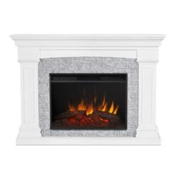 Deland Grand Electric Fireplace Mantel Package In White -electric fireplace Store Real Flame Deland Grand 8290E W Straight View 6ab89a5d 16ca 4405 9d10 fdd547ffe333
