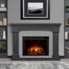 Deland Grand Electric Fireplace Mantel Package In Gray Stone -electric fireplace Store Real Flame Deland Grand Gray Stone 8290E GRS Lifestyle dacd8643 92b9 4a18 b4ce 000941f49c8b