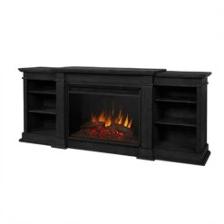 Eliot Grand Electric Fireplace TV Stand In Black -electric fireplace Store Real Flame Eliot 1290E BLK Angled Silo a406688e d73d 473e 96fa 15286b2ce9db