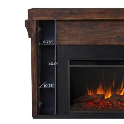 Gunnison Grand Electric Fireplace Mantel Package In Chestnut Barnwood -electric fireplace Store Real Flame Gunnison 8700E CHBW Detail Dimensions