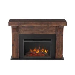 Gunnison Grand Electric Fireplace Mantel Package In Chestnut Barnwood -electric fireplace Store Real Flame Gunnison 8700E CHBW Detail Top