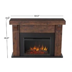 Gunnison Grand Electric Fireplace Mantel Package In Chestnut Barnwood -electric fireplace Store Real Flame Gunnison 8700E CHBW Dimensions