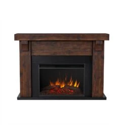 Gunnison Grand Electric Fireplace Mantel Package In Chestnut Barnwood -electric fireplace Store Real Flame Gunnison 8700E CHBW Straight Silo