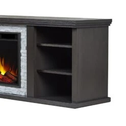 Kenai Slim 72-in Electric Fireplace TV Stand In Dark Oak 11 Kenai Slim 72-in Electric Fireplace TV Stand In Dark Oak -electric fireplace Store Real Flame Kenai Slim Dark Oak 13053E DO Detail 1