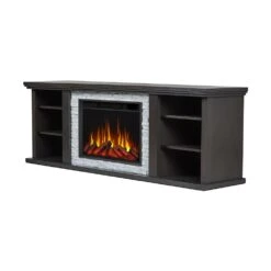Kenai Slim 72-in Electric Fireplace TV Stand In Dark Oak 10 Kenai Slim 72-in Electric Fireplace TV Stand In Dark Oak -electric fireplace Store Real Flame Kenai Slim Dark Oak 13053E DO Silo 1