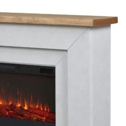 Real Flame Malie Landscape 67-in Fireplace Mantel Package In Venetian Gray -electric fireplace Store Real Flame Malie Landscape Venetian Gray 13057E VGY Detail 1