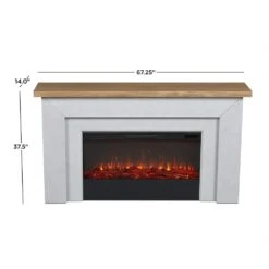 Real Flame Malie Landscape 67-in Fireplace Mantel Package In Venetian Gray -electric fireplace Store Real Flame Malie Landscape Venetian Gray 13057E VGY Dimensions
