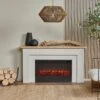 Real Flame Malie Landscape 67-in Fireplace Mantel Package In Venetian Gray -electric fireplace Store Real Flame Malie Landscape Venetian Gray 13057E VGY Lifestyle 1
