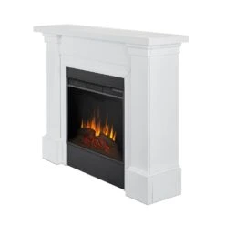 Manus Infrared Electric Fireplace Mantel Package In White -electric fireplace Store Real Flame Manus 8140E W Detail Side ea9d83f4 ec33 487c 8220 78776290afa9