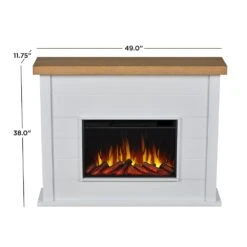 Real Flame Marshall Slim 49-in Electric Fireplace Mantel Package In White -electric fireplace Store Real Flame Marshall Slim White 13056E WHT Dimensions