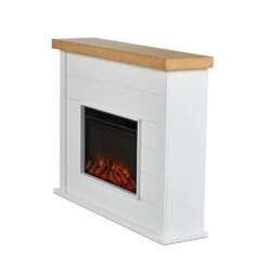 Real Flame Marshall Slim 49-in Electric Fireplace Mantel Package In White -electric fireplace Store Real Flame Marshall Slim White 13056E WHT Silo 2