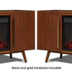 Morris 72-in Electric Fireplace TV Stand In Vintage Black Maple -electric fireplace Store Real Flame Morris Vintage Black Maple 13058E VBM Callout