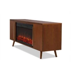 Morris 72-in Electric Fireplace TV Stand In Vintage Black Maple -electric fireplace Store Real Flame Morris Vintage Black Maple 13058E VBM Silo 2