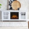 Norwell Infrared Electric Fireplace TV Stand In White -electric fireplace Store Real Flame Norwell 7760E W Lifestyle Cropped b4d8b236 b897 4ad2 956b 33420efad364
