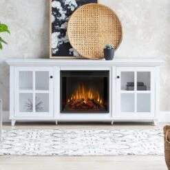 Norwell Infrared Electric Fireplace TV Stand In White