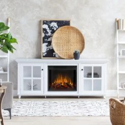 Norwell Infrared Electric Fireplace TV Stand In White 13 Norwell Infrared Electric Fireplace TV Stand In White -electric fireplace Store Real Flame Norwell 7760E W Lifestyle 22973f41 01a2 4a63 b0f6 952c66739636