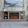 Penrose Infrared Electric Fireplace TV Stand In Driftwood