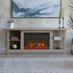 Penrose Infrared Electric Fireplace TV Stand In Driftwood