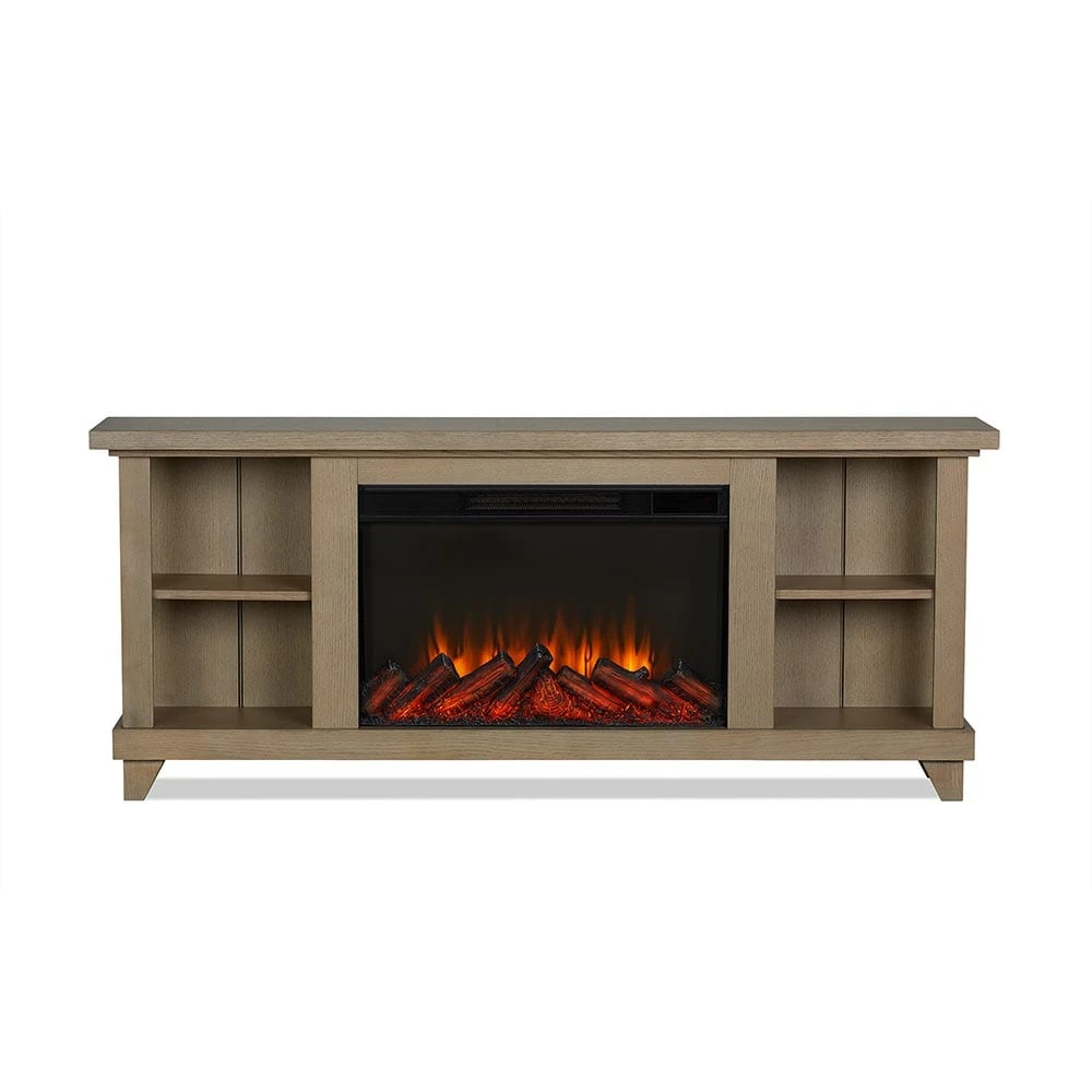Penrose Infrared Electric Fireplace TV Stand In Driftwood 3 Penrose Infrared Electric Fireplace TV Stand In Driftwood - Image 3