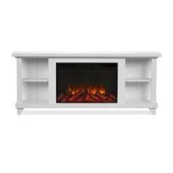 Penrose Infrared Electric Fireplace TV Stand In White -electric fireplace Store Real Flame Penrose Slim 7770E W Straight Silo ecc1cf90 3a58 4b2c 9fac 3e223571a8f9