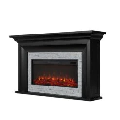 Sonia Infrared Electric Fireplace Mantel Package In Black -electric fireplace Store Real Flame Sonia 4830 BLK Angled Silo 1fe35f62 52e9 4adc 8e0d 10c3f314948c