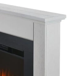 Tejon Infrared Electric Fireplace Mantel Package In Bone White -electric fireplace Store Real Flame Tejon Slim 8130E BNW Detail 1