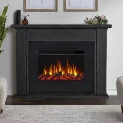 Tejon Infrared Electric Fireplace Mantel Package In Gray