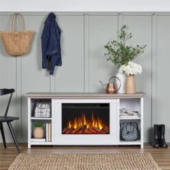 Tramore Slim 62-in Electric Fireplace TV Stand In White
