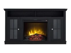 Brady Electric Fireplace TV Stand In Rustic Black -electric fireplace Store SP5981 silo1