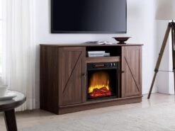 Alexander Electric Fireplace TV Stand In Weathered Brown -electric fireplace Store SP6547 OF MZ