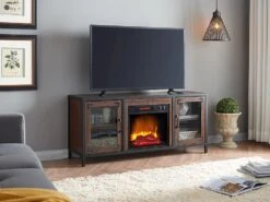 Matthew Electric Fireplace Media Console In Brown 10 Matthew Electric Fireplace Media Console In Brown -electric fireplace Store SP6556 OF Lg1