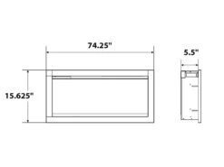 Amantii Symmetry Bespoke 74-in Linear Electric Fireplace -electric fireplace Store SYM 74 Bespoke Dims