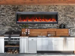 Amantii Symmetry Bespoke 74-in Linear Electric Fireplace