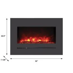Sierra Flame 32-In Wall Mount Electric Fireplace -electric fireplace Store Sierra Flame WM FML 26 3223 STL Black Dimensions in 5b71cf0e e7a1 4c76 adf0 fd2f215da362