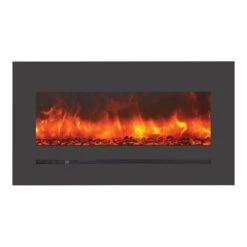 Sierra Flame 40-In Wall Mount Electric Fireplace -electric fireplace Store Sierra Flame WM FML 34 4023 STL Black Sable Embers Orange Flame Silo