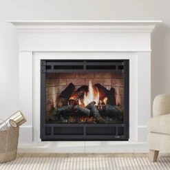 SimpliFire Inception 36-in Electric Fireplace With Wescott Mantel & Halston Decorative Front