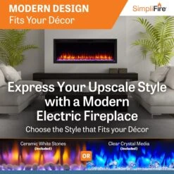 SimpliFire 50-in Allusion Platinum Wall Mount Electric Fireplace -electric fireplace Store SimpliFire ALLUSION PLT Allusion PT50 ALT 1
