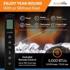 SimpliFire 50-in Allusion Platinum Wall Mount Electric Fireplace -electric fireplace Store SimpliFire ALLUSION PLT Allusion PT50 ALT 3