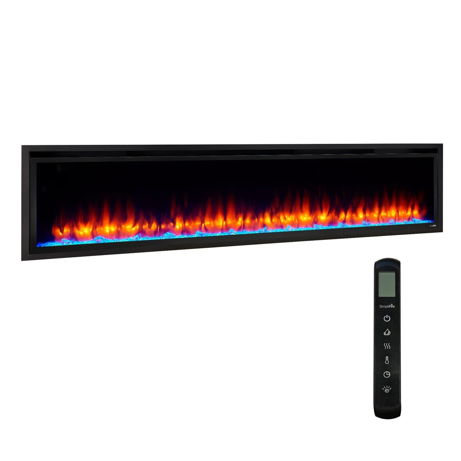 SimpliFire 72-in Allusion Platinum Wall Mount Electric Fireplace 2 SimpliFire 72-in Allusion Platinum Wall Mount Electric Fireplace - Image 2