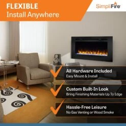 SimpliFire 40-in Allusion Wall Mount Electric Fireplace -electric fireplace Store SimpliFire ALLUSION Allusion40 ALT 2